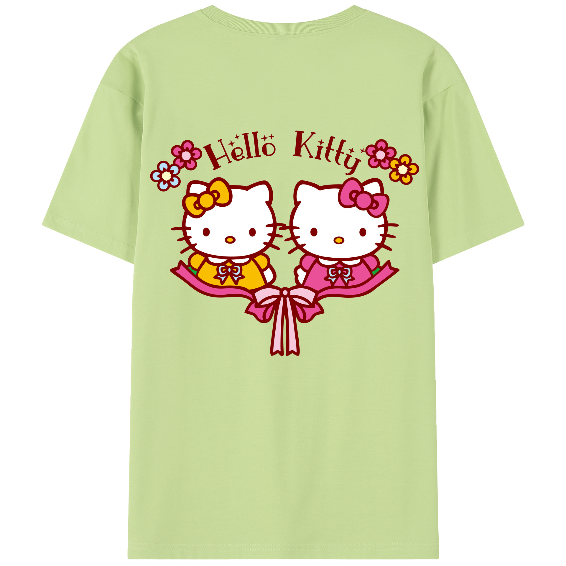 （画像用） Hello Kitty ハローキティ 綿100％半袖Tシャツ（背面プリント）